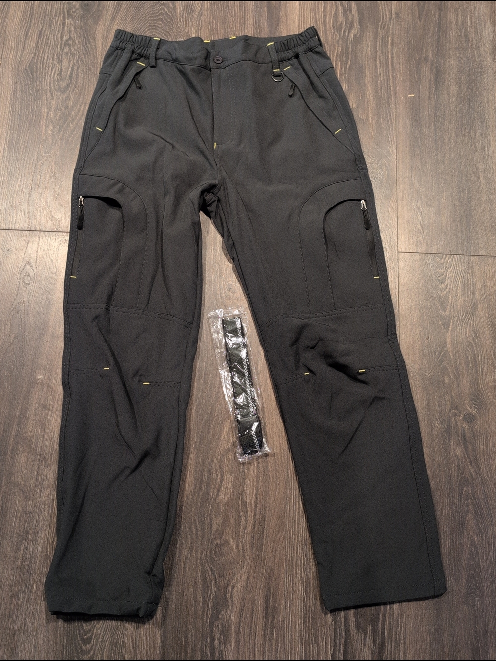 Men's Winter Hiking Pants Fleece Lined Water-Resistant Softshell Cargo Pants: 34